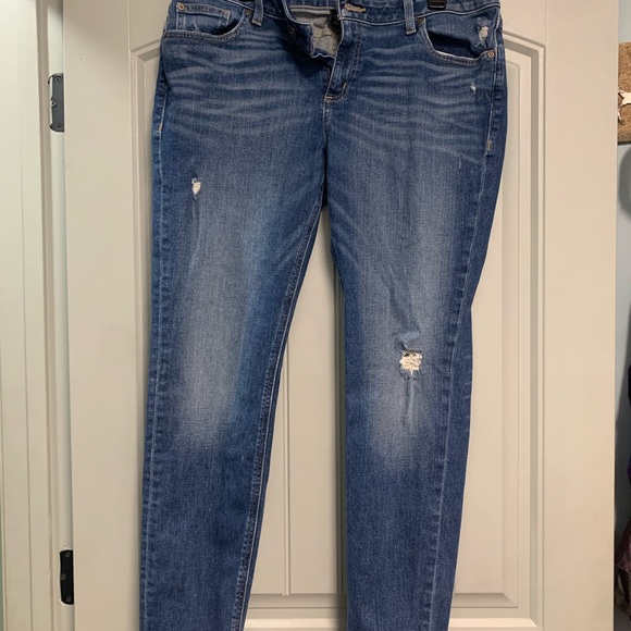 a.n.a Distressed Blue Boyfriend Jeans - Picture 1 of 4